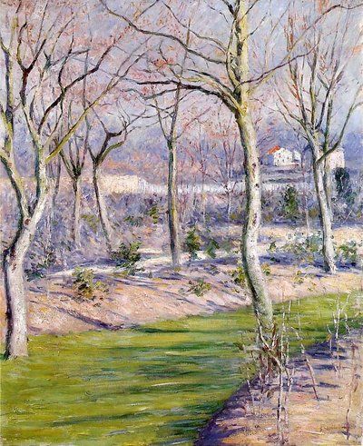 The Garden of Petit Gennevilliers in Winter by Gustave Caillebotte